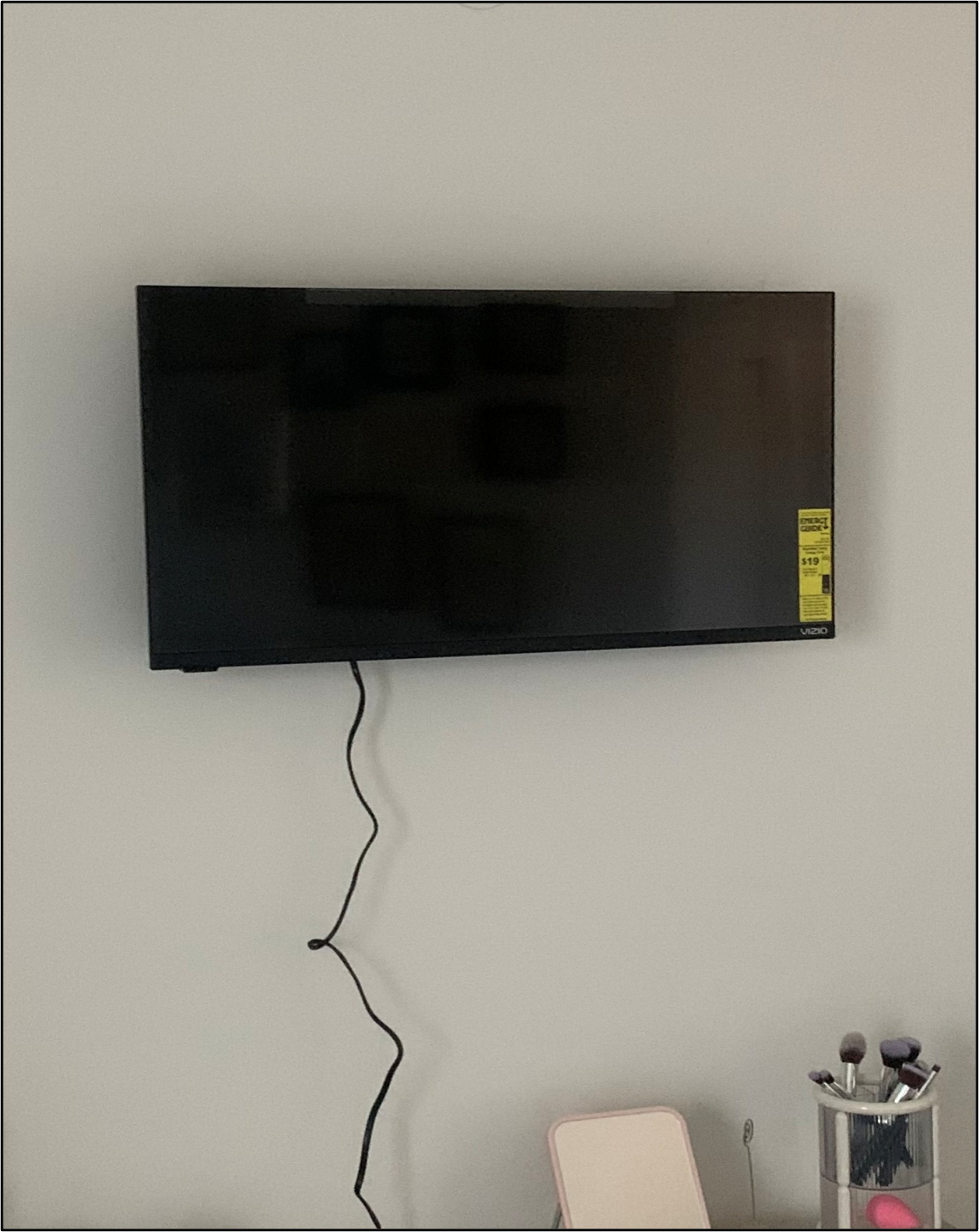 Mounted TV in living room